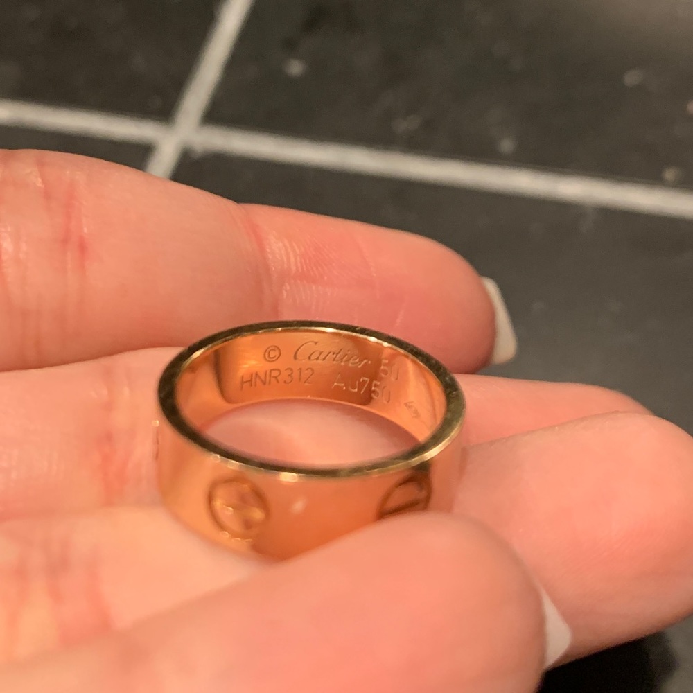 Cartier love ring size 5 pink gold